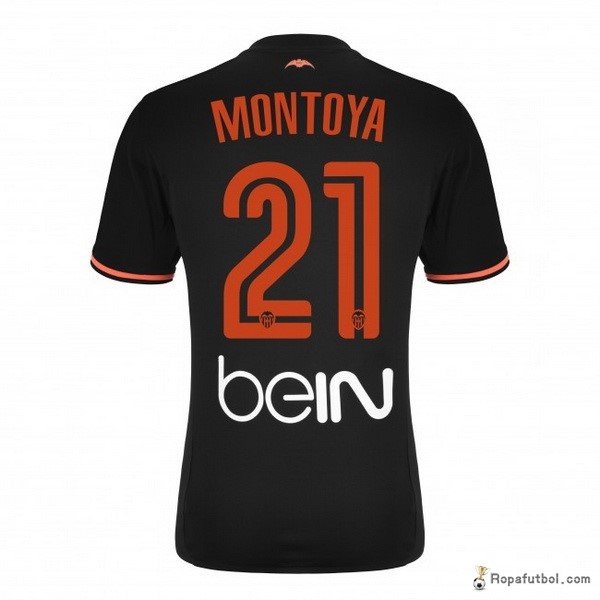 Camiseta Valencia Replica Segunda Ropa Montoya 2016/17 Negro